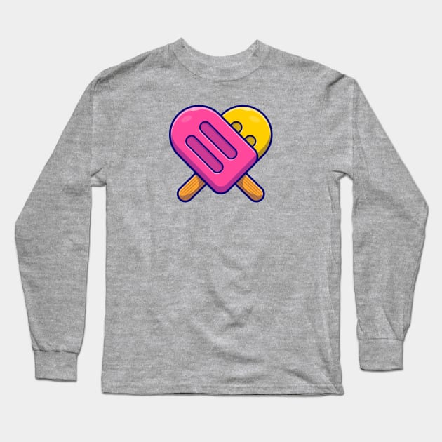 Popsicle Cartoon Vector Icon Illustration Long Sleeve T-Shirt by Catalyst Labs